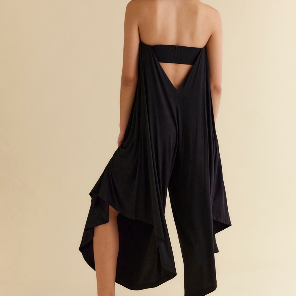 Free People FREE-EST Black Wide-Leg Jumpsuit NWT SZ XS - Picture 2 of 5